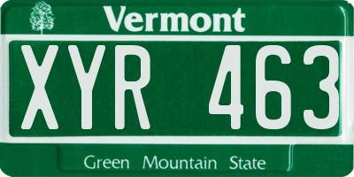 VT license plate XYR463