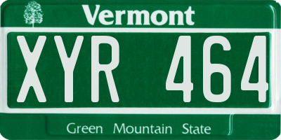 VT license plate XYR464