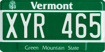 VT license plate XYR465