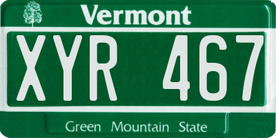 VT license plate XYR467