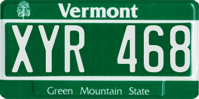VT license plate XYR468