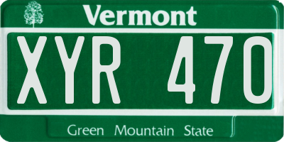 VT license plate XYR470