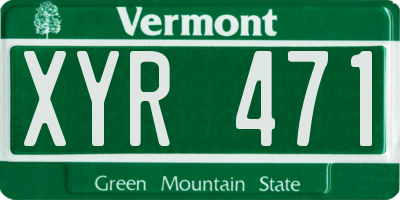 VT license plate XYR471