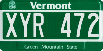 VT license plate XYR472