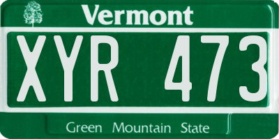VT license plate XYR473