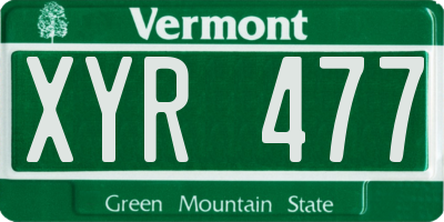 VT license plate XYR477