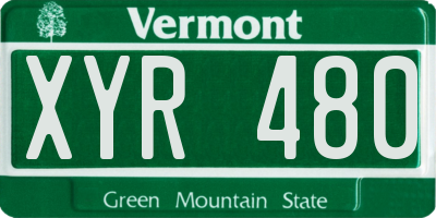 VT license plate XYR480