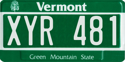 VT license plate XYR481