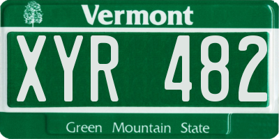 VT license plate XYR482
