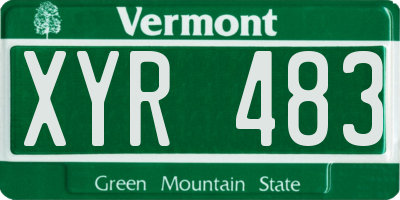 VT license plate XYR483