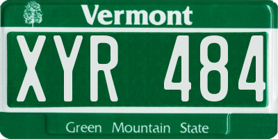 VT license plate XYR484