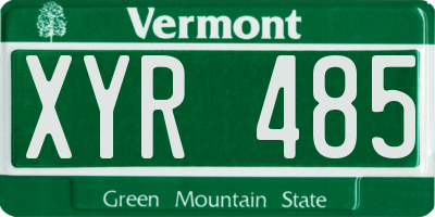 VT license plate XYR485