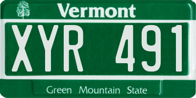 VT license plate XYR491