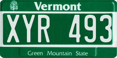VT license plate XYR493