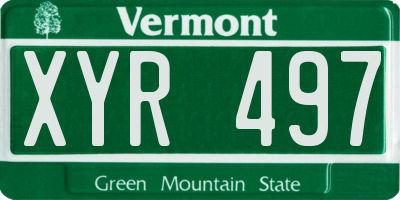 VT license plate XYR497