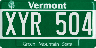 VT license plate XYR504