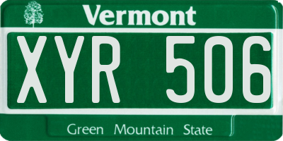 VT license plate XYR506