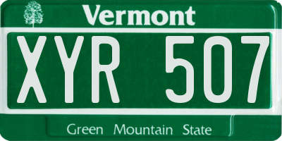 VT license plate XYR507