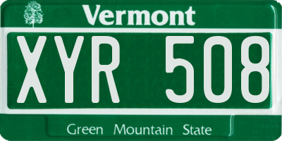 VT license plate XYR508