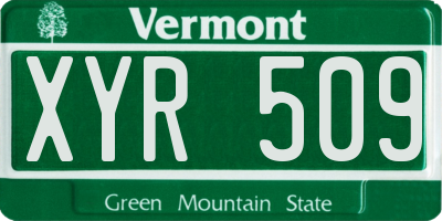 VT license plate XYR509