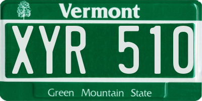 VT license plate XYR510
