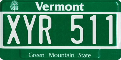 VT license plate XYR511