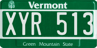 VT license plate XYR513