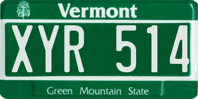 VT license plate XYR514