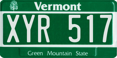 VT license plate XYR517