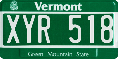 VT license plate XYR518