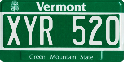 VT license plate XYR520