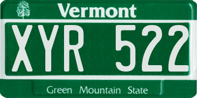 VT license plate XYR522
