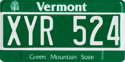VT license plate XYR524