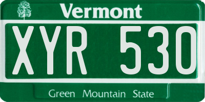 VT license plate XYR530