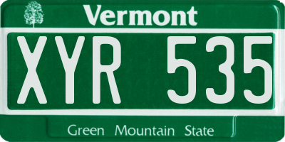 VT license plate XYR535