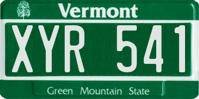 VT license plate XYR541