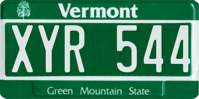 VT license plate XYR544