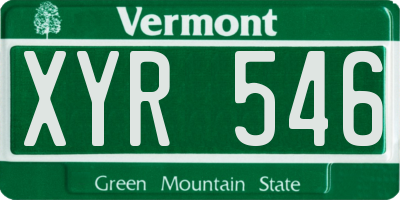VT license plate XYR546