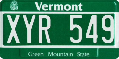 VT license plate XYR549