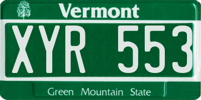 VT license plate XYR553
