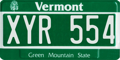 VT license plate XYR554