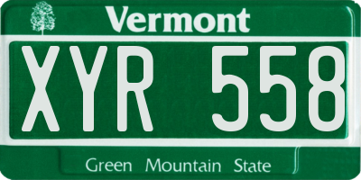 VT license plate XYR558