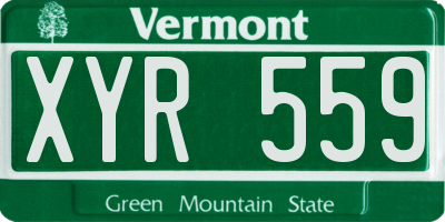 VT license plate XYR559