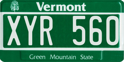 VT license plate XYR560