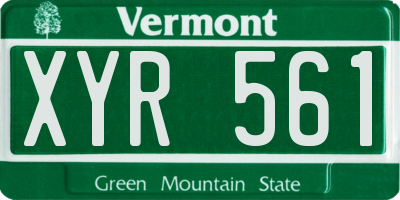 VT license plate XYR561