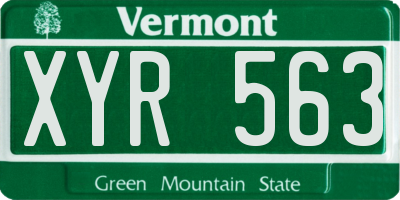 VT license plate XYR563