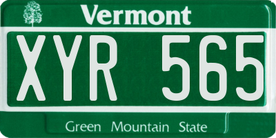 VT license plate XYR565