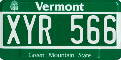 VT license plate XYR566