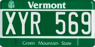 VT license plate XYR569