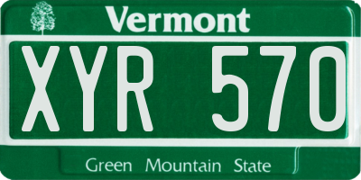 VT license plate XYR570